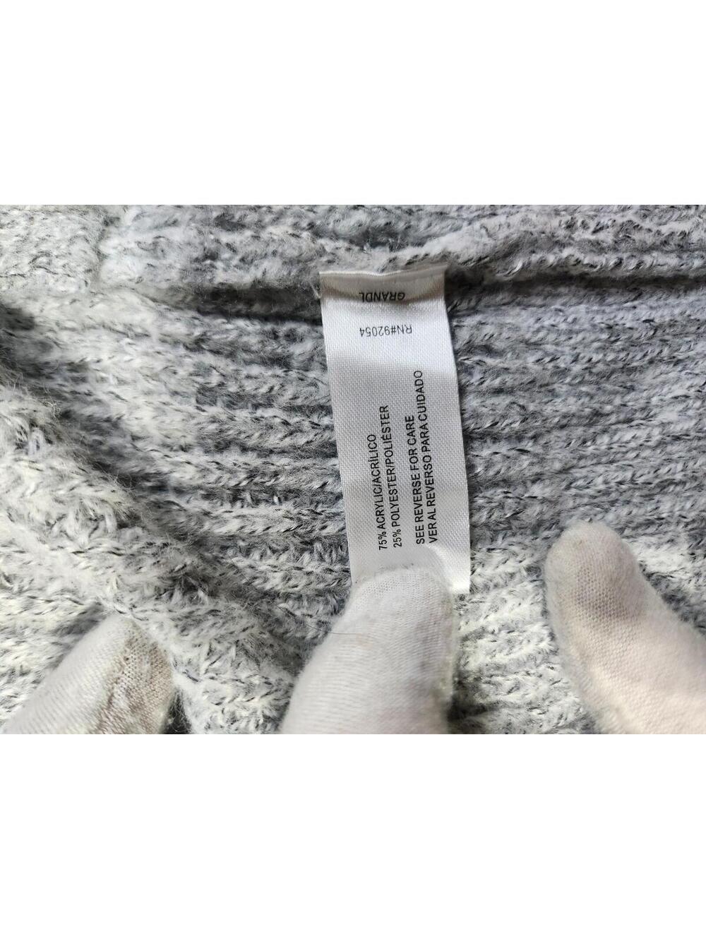 By Design Women's Gray Knit Embroidered Open Front Cardigan Sweater Floral L - Picture 10 of 12